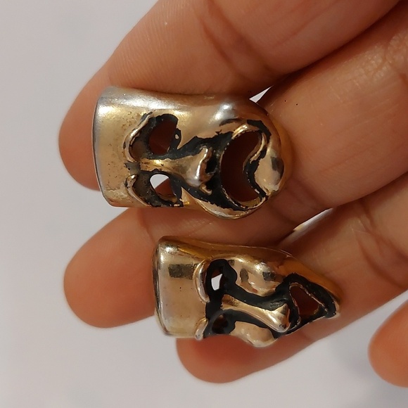 * Vintage Comedy Tragedy Drama Play Mask Cufflinks Patent 2472958 - Picture 2 of 4